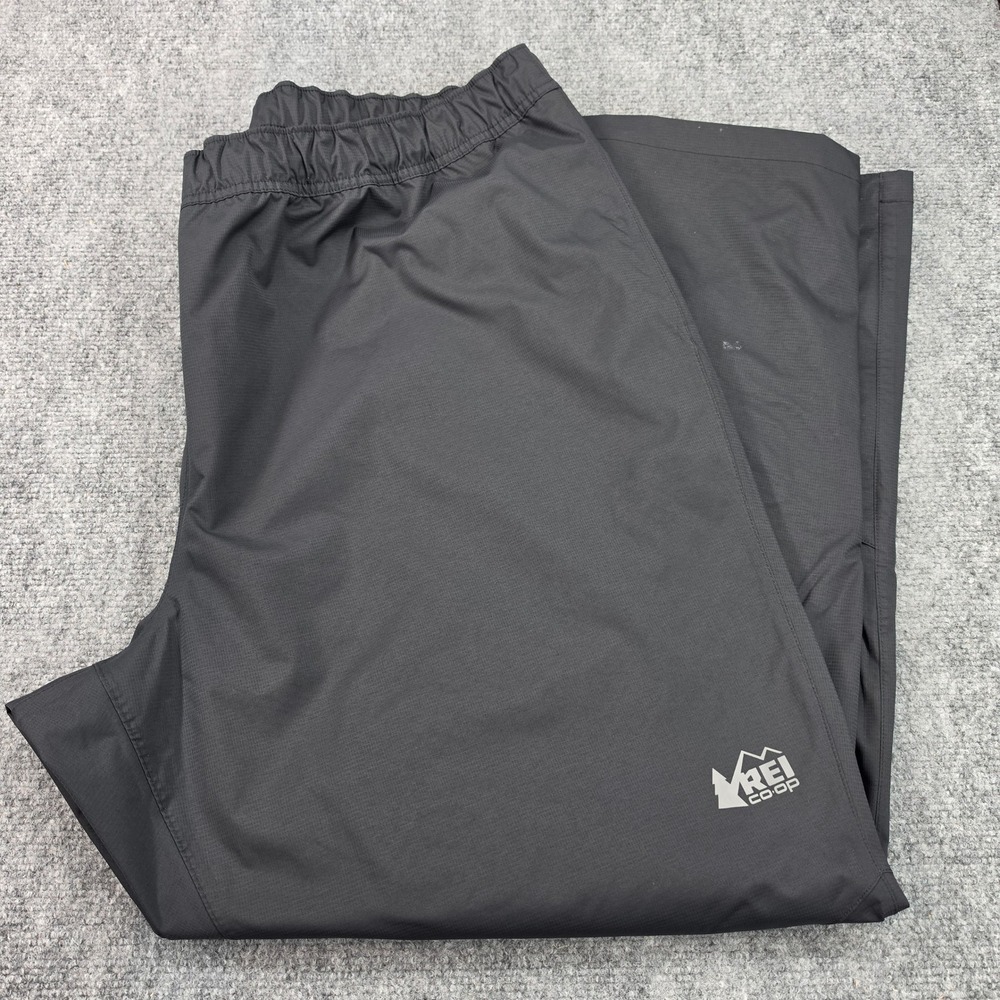 REI Co-op Mens Black Ripstop Waterproof Rain Hiking Pants 3XL 119525 19336-S18